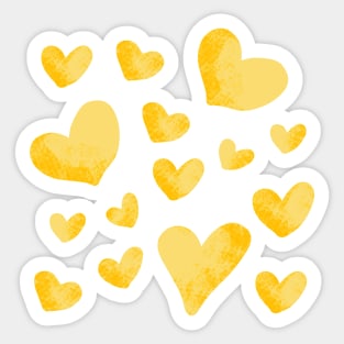 Golden Yellow Heart Pattern Sticker